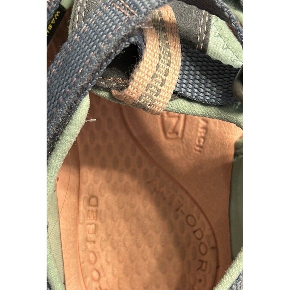 KEEN Seacamp II CNX Hiking Water Sandals-Flint Stone/Ocean Wave-Blue-Pink-Girl 4 - Picture 6 of 6
